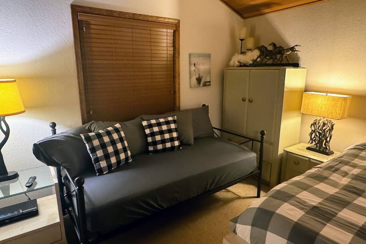 The twin bed that has replaced the futon.