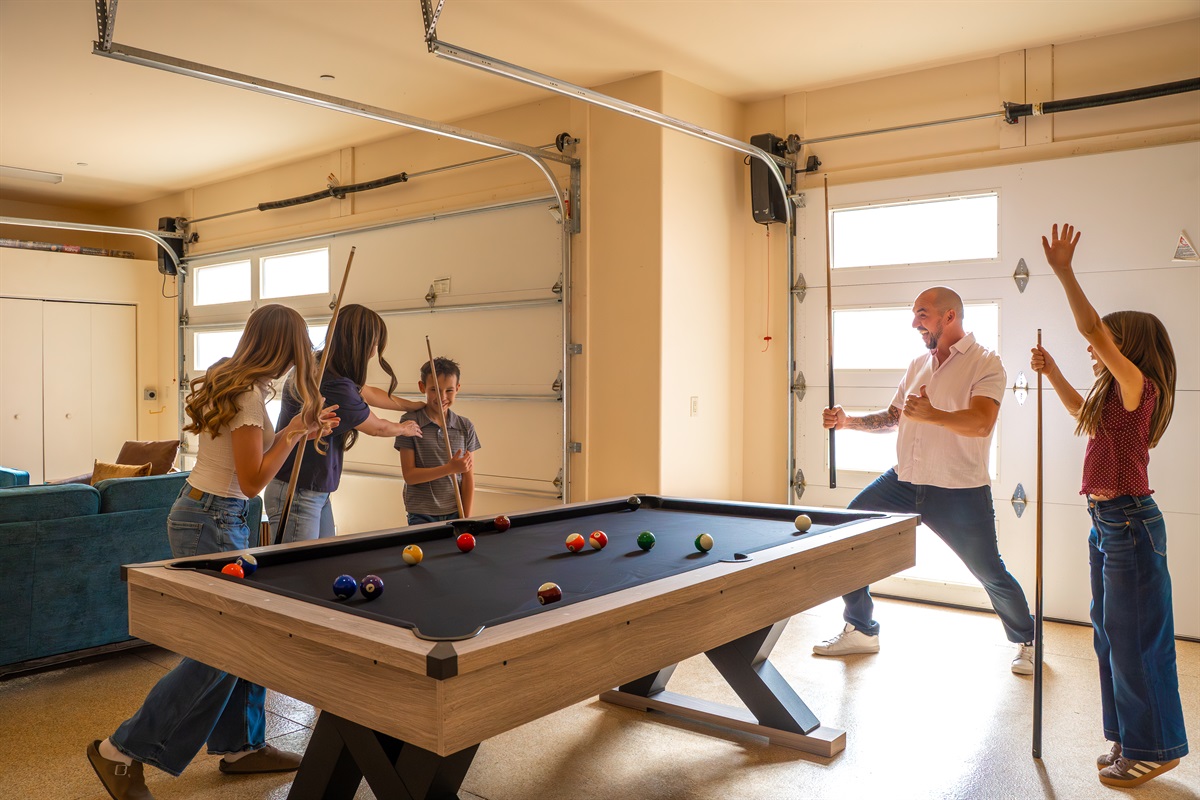 Game on! Our expansive entertainment lounge is the ultimate space for family bonding, featuring a premium pool table for unforgettable tournament nights.