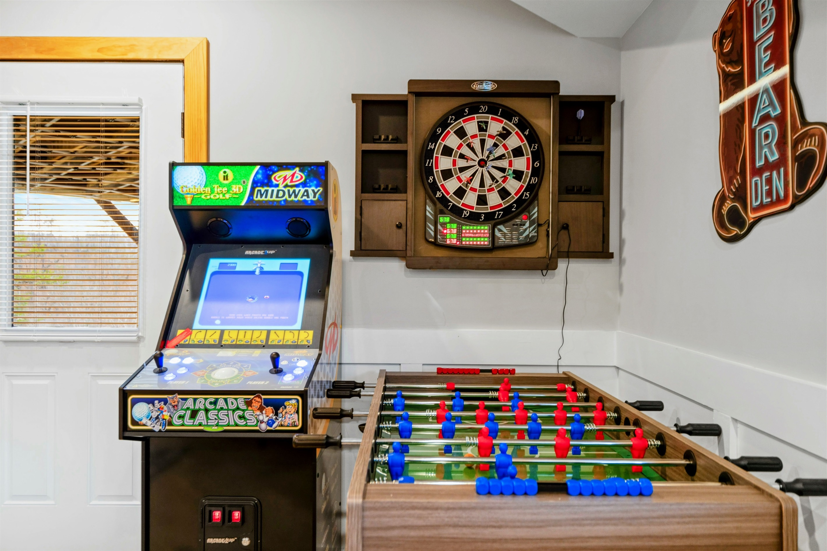 Game On – Endless family fun awaits with arcade classics, darts, and foosball right at your fingertips.