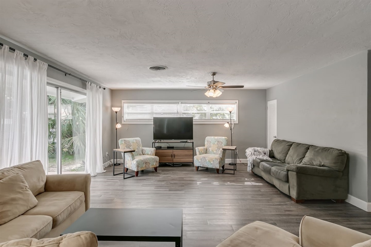 Spacious Living Area with Pull out Sofa