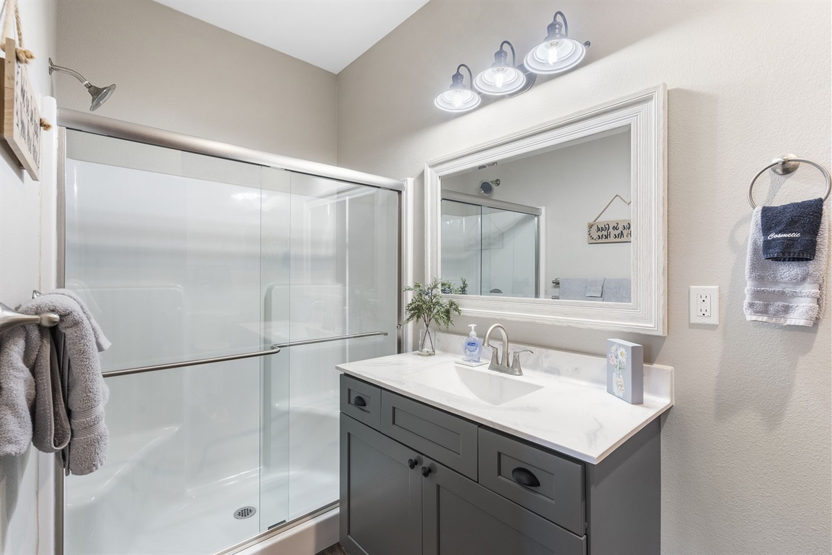 Each bedroom has an attached bathroom