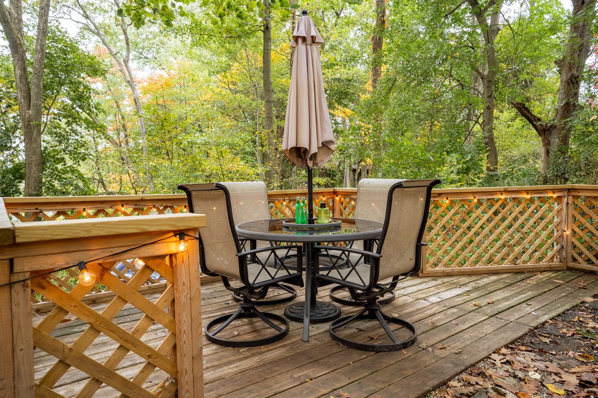 Deck overlooking Hot tub