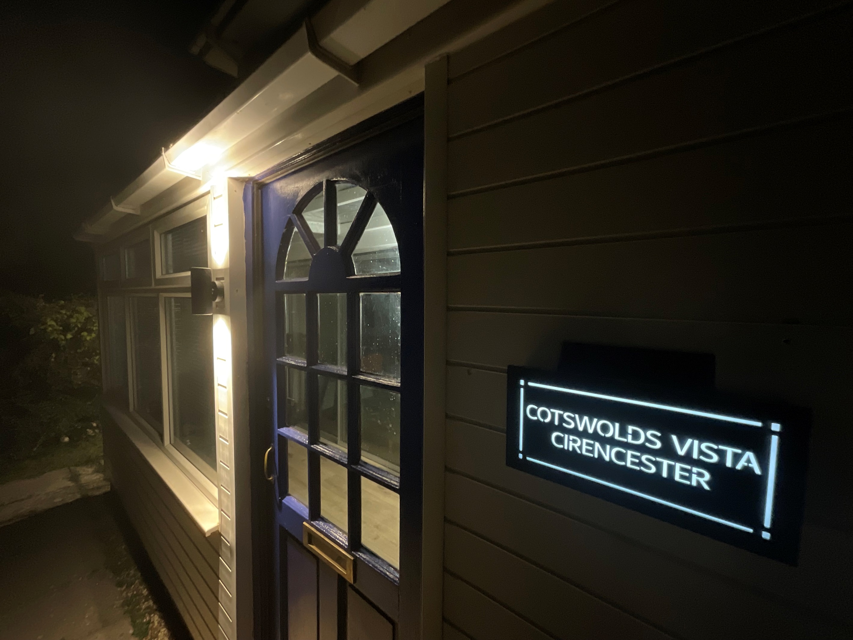 Lighting at the front of the property.