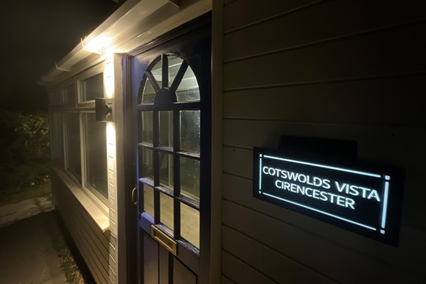 Lighting at the front of the property.