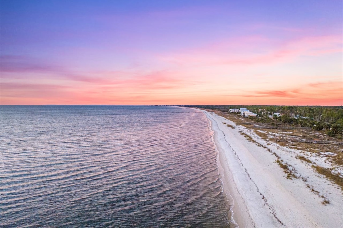 Aerial view of the beach