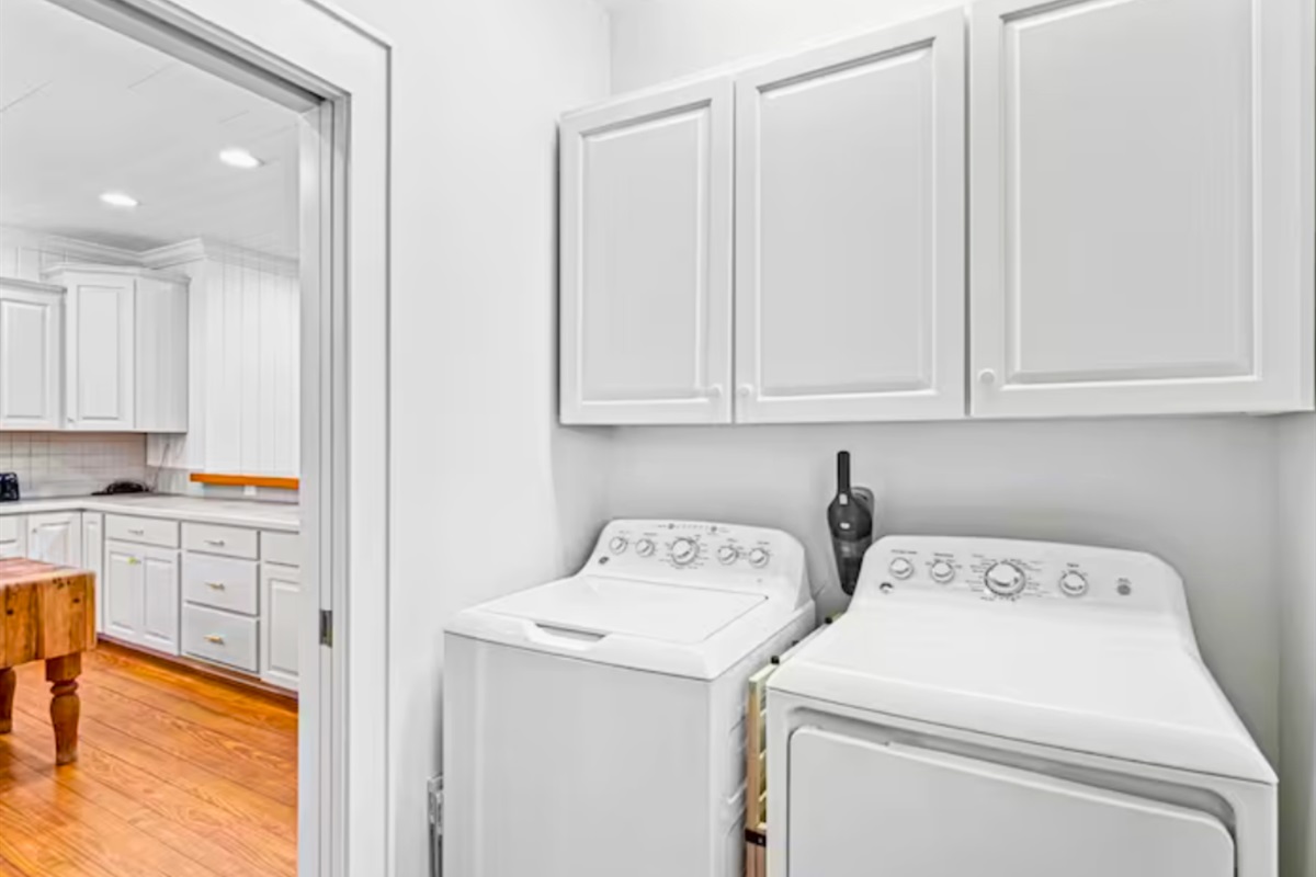 You'll Have Laundry Access Just Off the Kitchen for Your Convenience During Your Stay