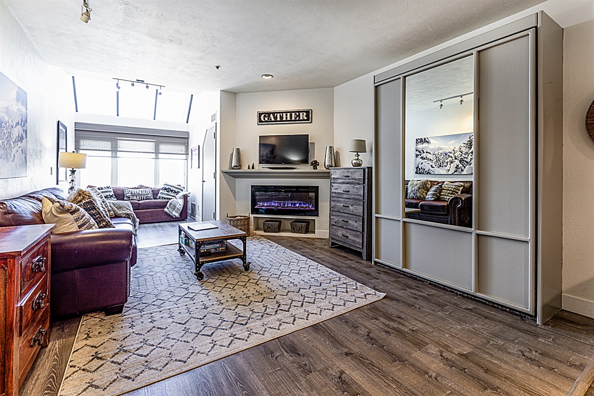 Gathering space with 2 additional sofa beds