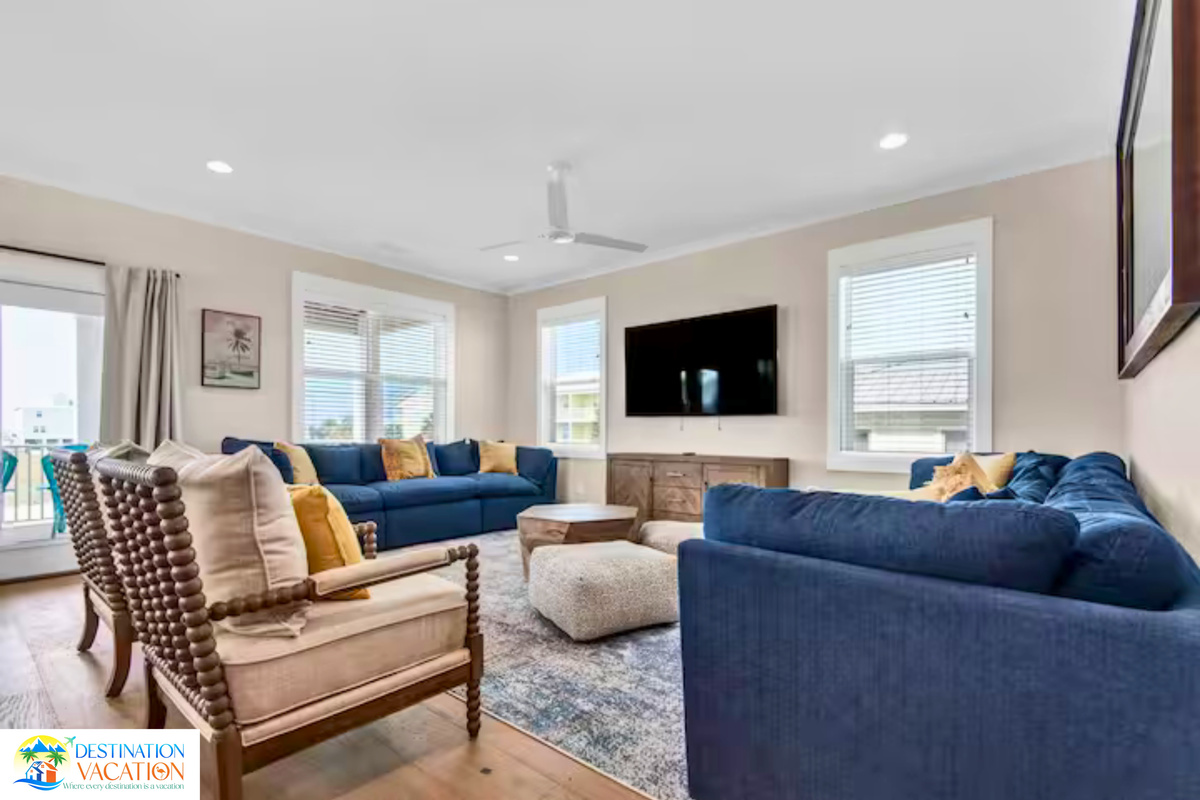 Bright living spaces invite effortless coastal relaxation.