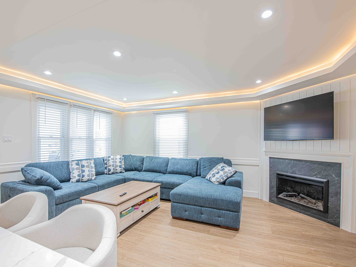 Living Room & Fireplace