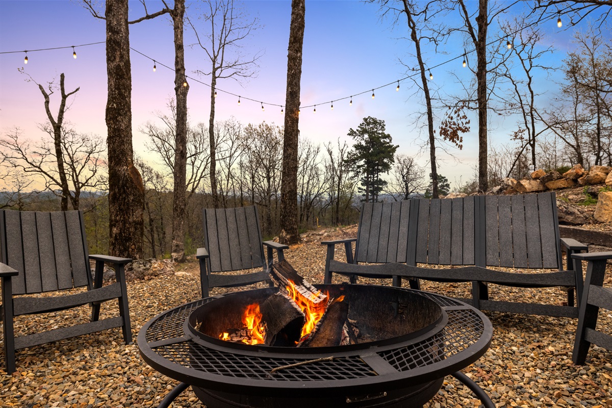 Cozy outdoor fire pit area perfect for relaxing nights under the stars