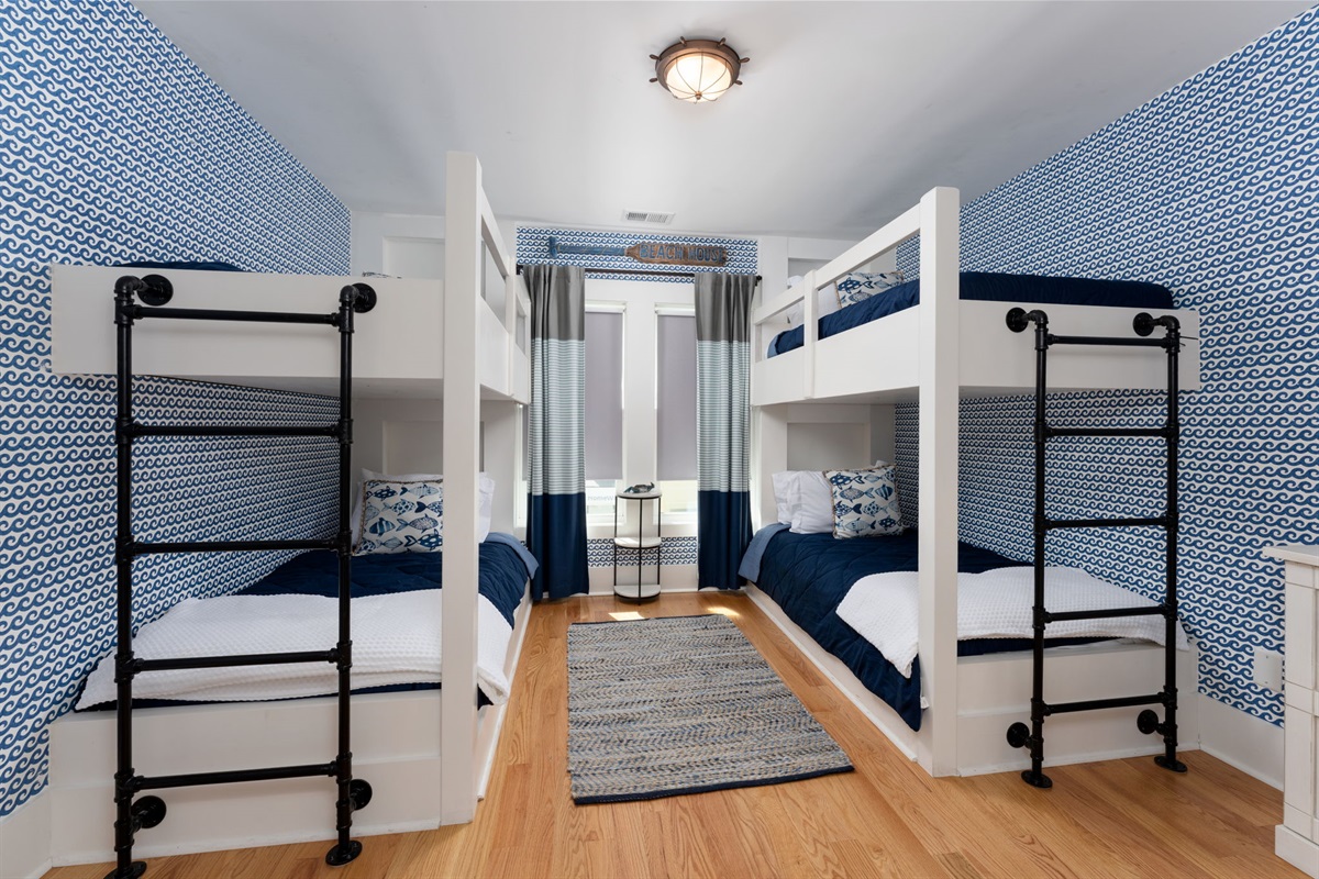 Fun and functional bunk room with built-in beds — great for kids or extra guests.