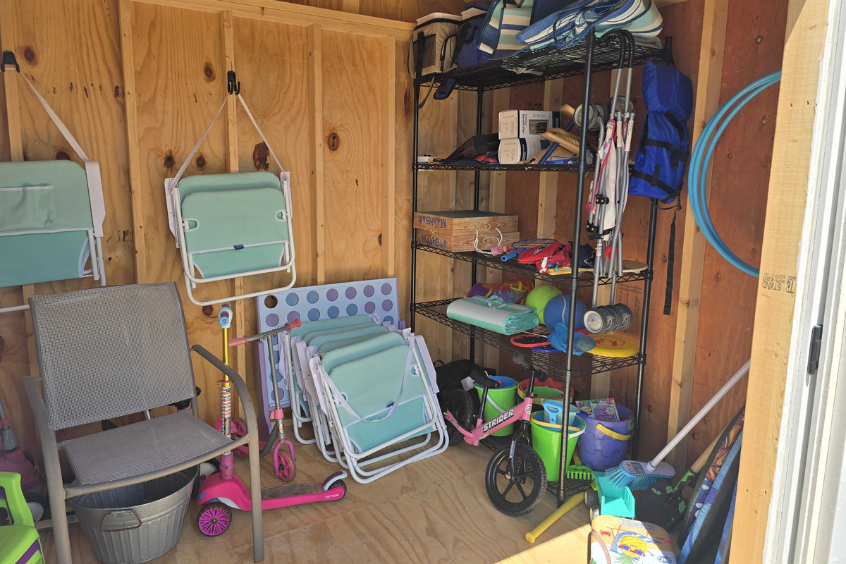 Beach chairs and toys are available in the shed for your use!
