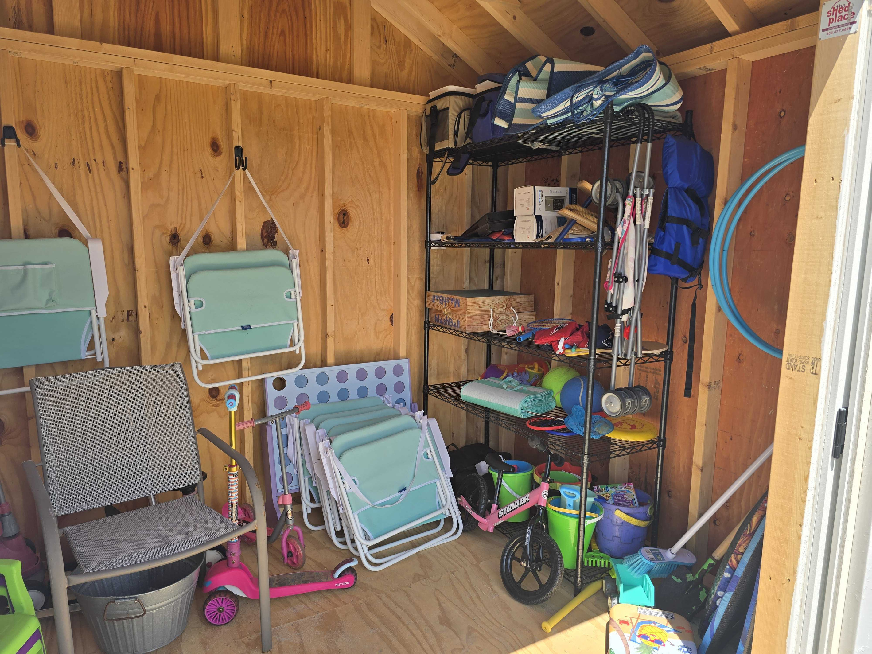 Beach chairs and toys are available in the shed for your use!