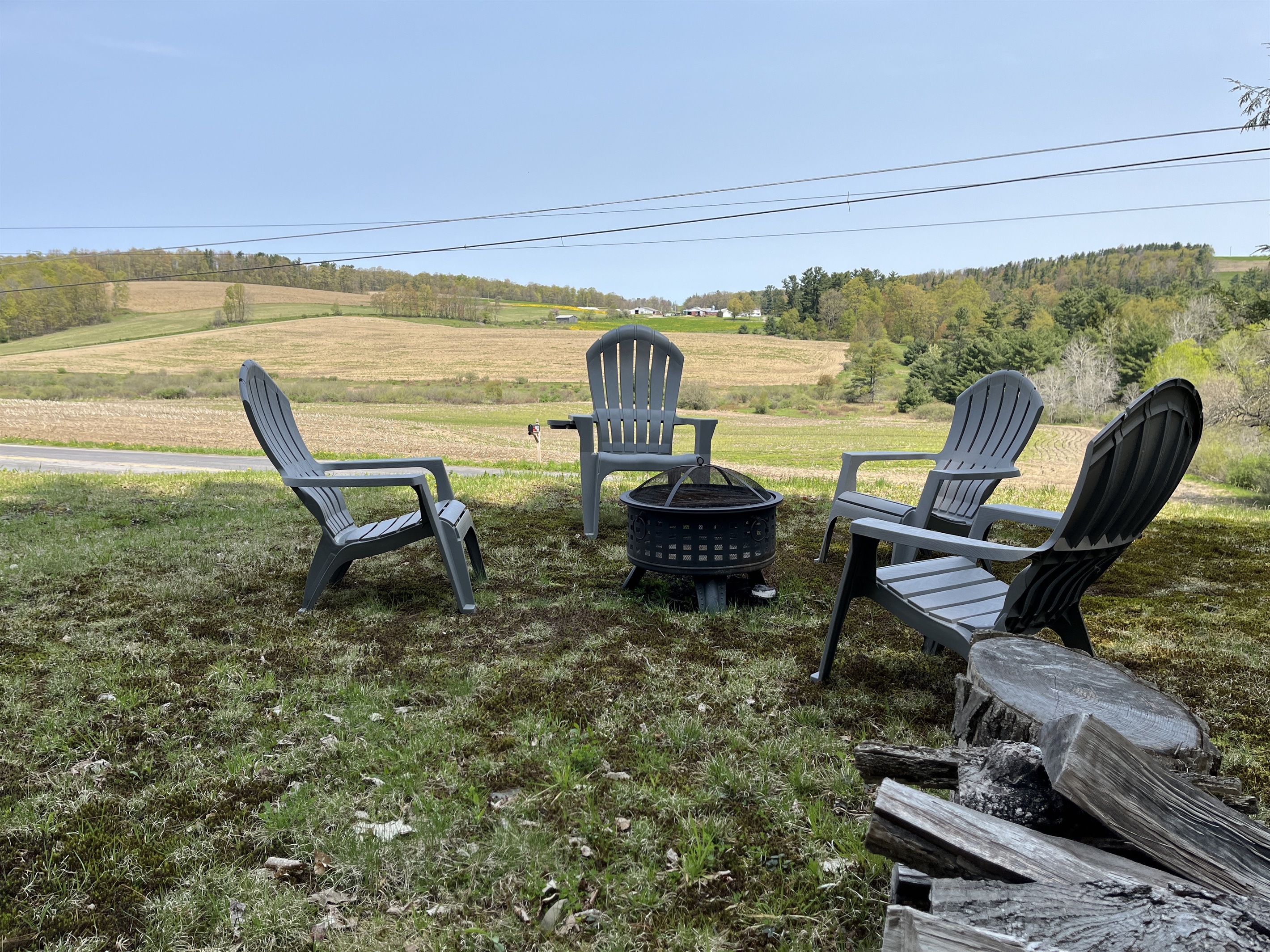 Fire pit with views of the rolling hills
