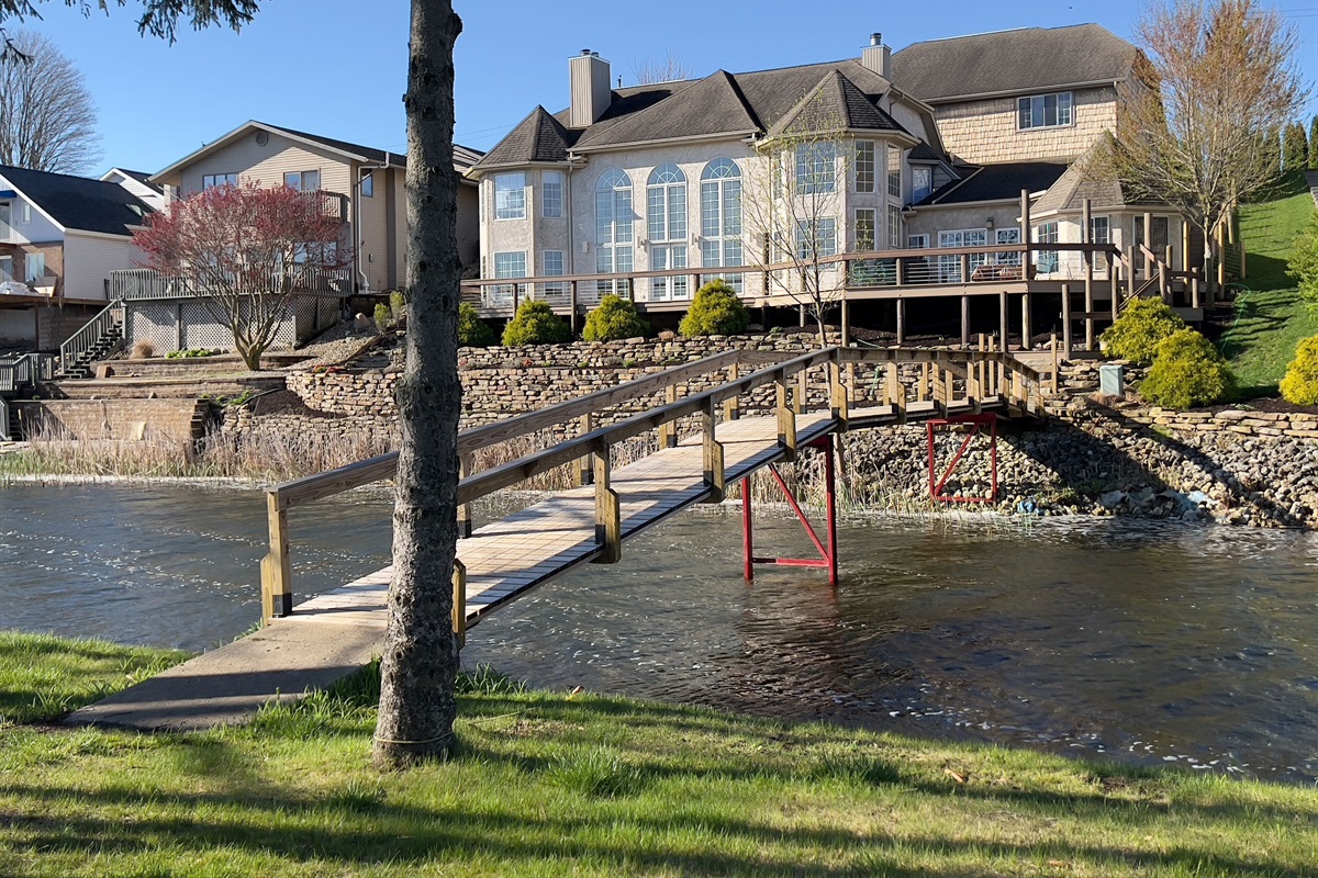 Lakeside of House and Bridge to Island