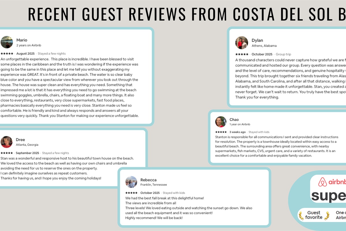 Recent reviews from happy guests show that you are in good hands!