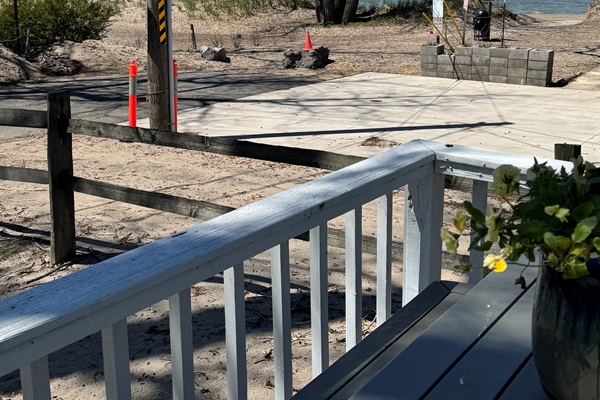 View of beach off deck