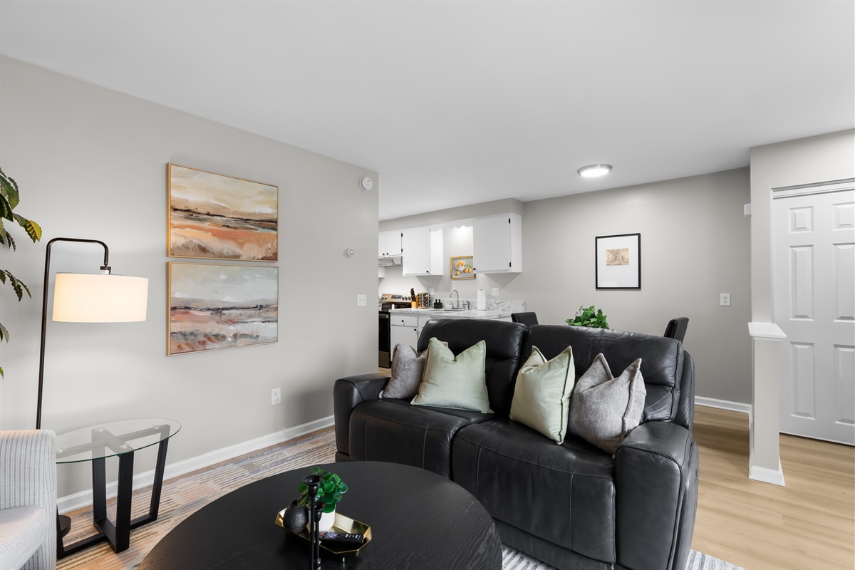 Modern comfort meets cozy charm in this inviting living area.