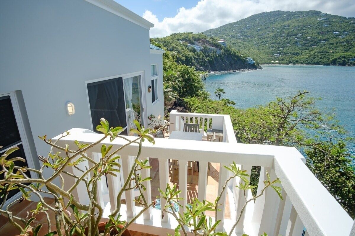 You can see the second patio from the main balcony.