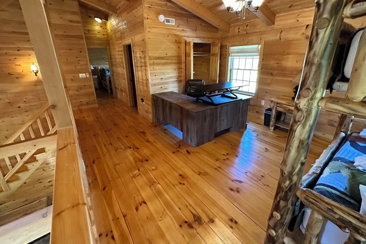 bedroom # 4 with workspace L shaped desk