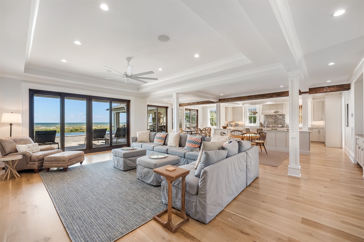Open Kitchen & Living Room | Beach Shelter | 3708 Palm Blvd | Isle of Palms, SC | IOP Escapes