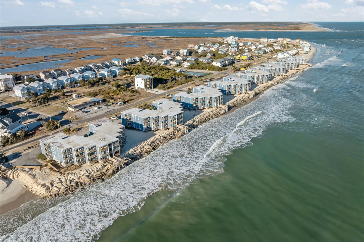 Drone image of Topsail Reef at high tide