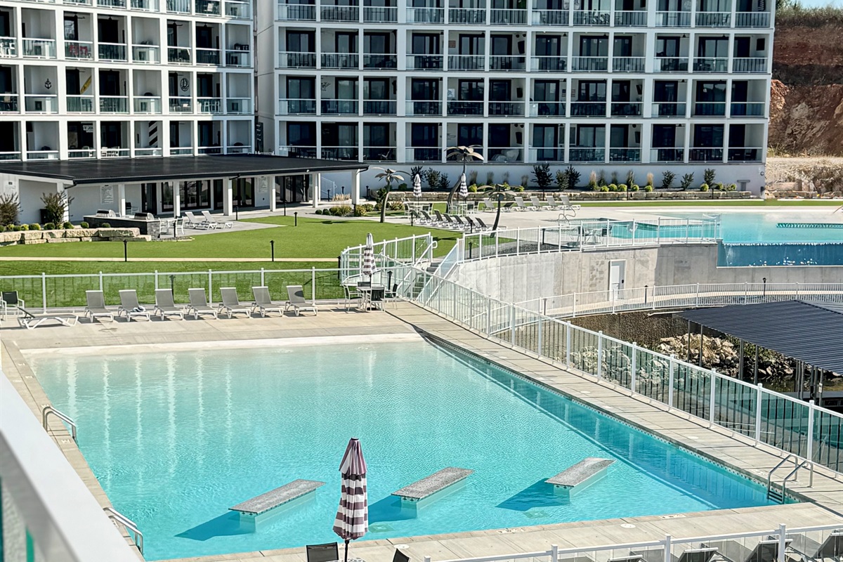 View of pools from the condo balcony