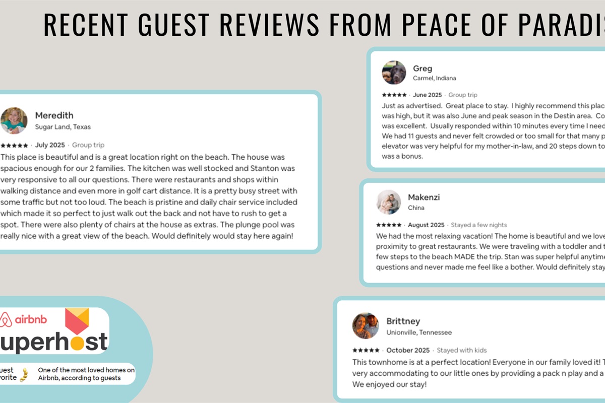 Recent reviews from happy guests show that you are in good hands!