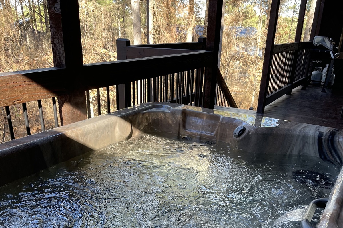 The two-person hot tub with foot massaging jets!