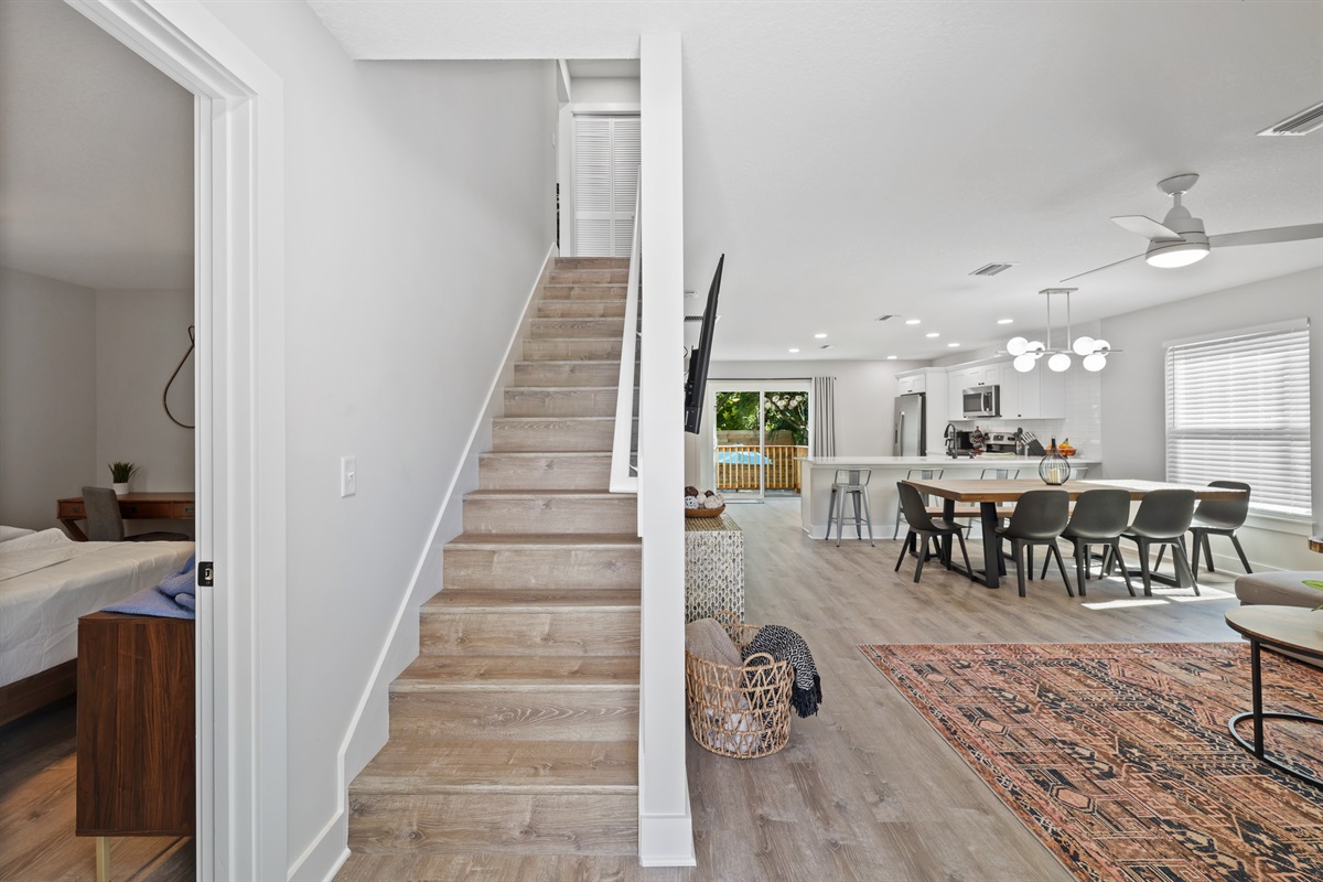 2 bedrooms located on the first floor