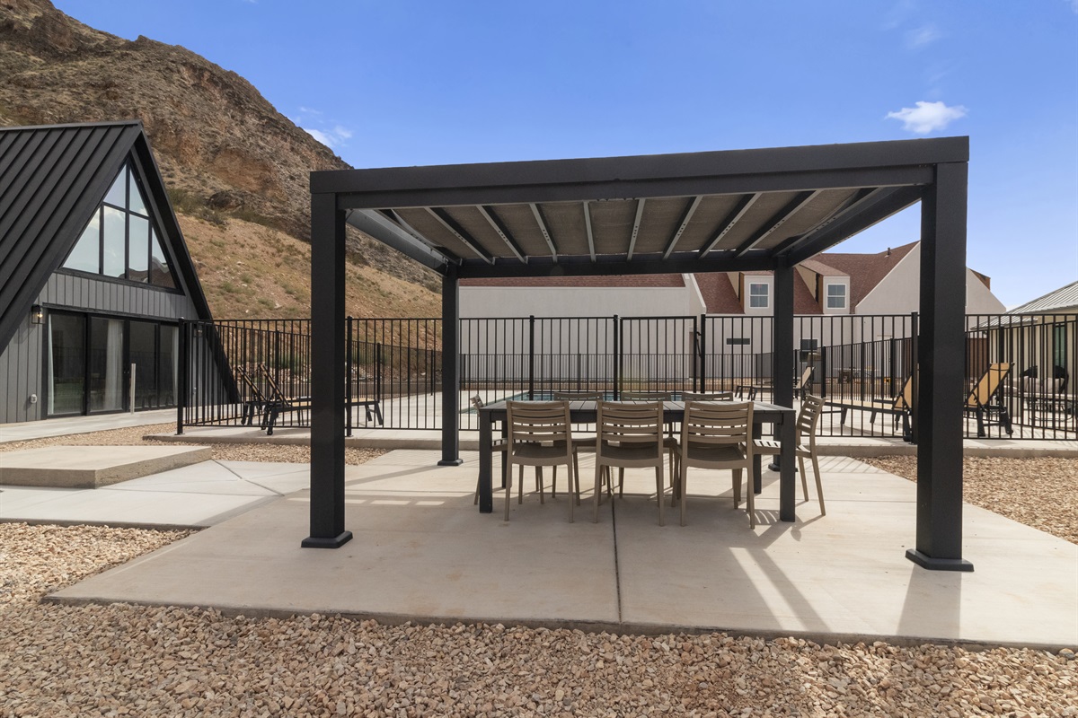Covered Pergola Poolside Dining