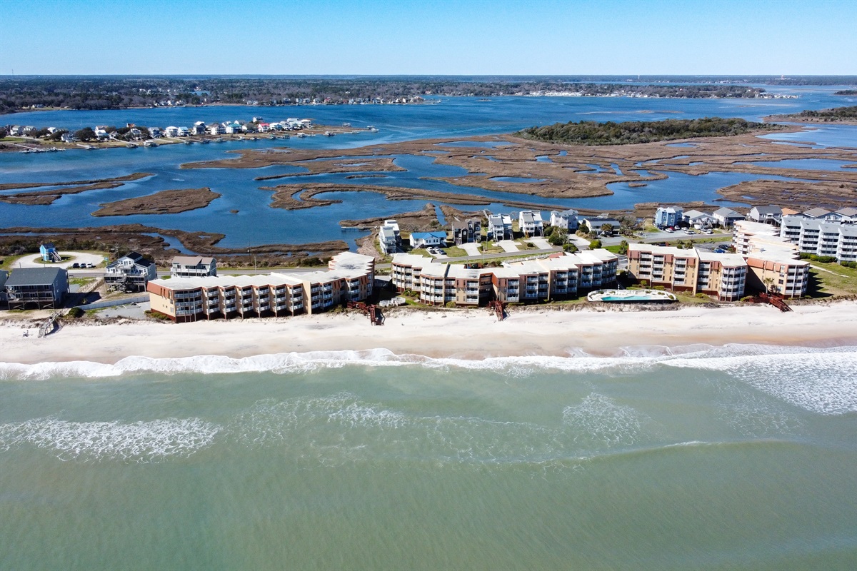 Topsail Dunes, with the beach and sound in the background