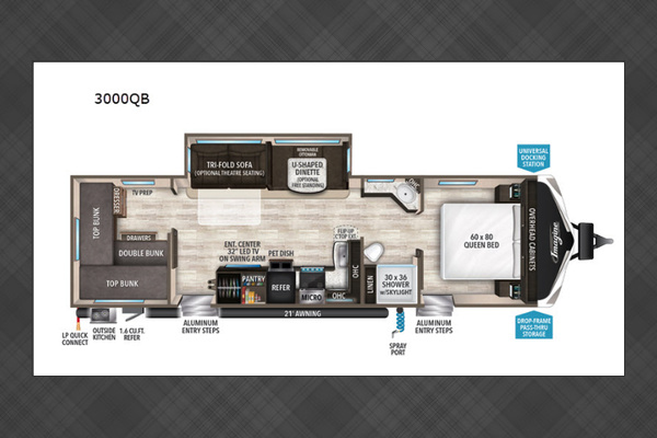 Floor plan of the Grand Design Imagine 3000qb