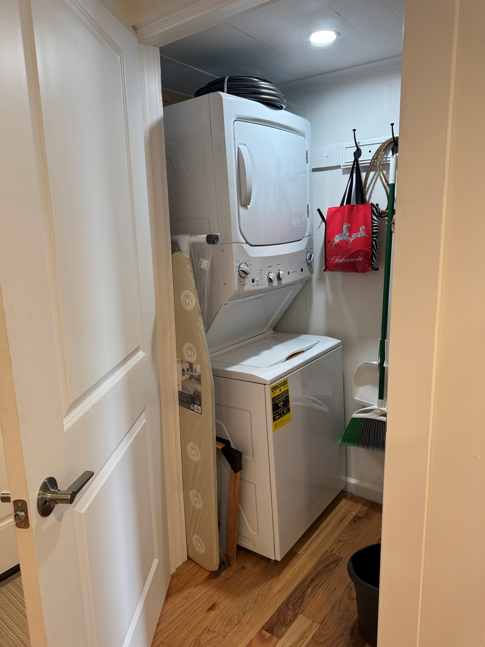 Stackable laundry in kitchen