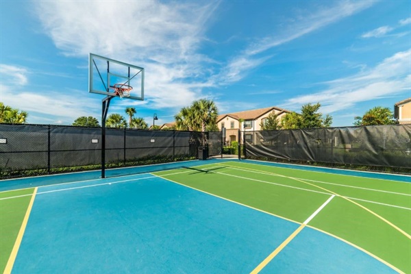 Basketball And Tennis Court