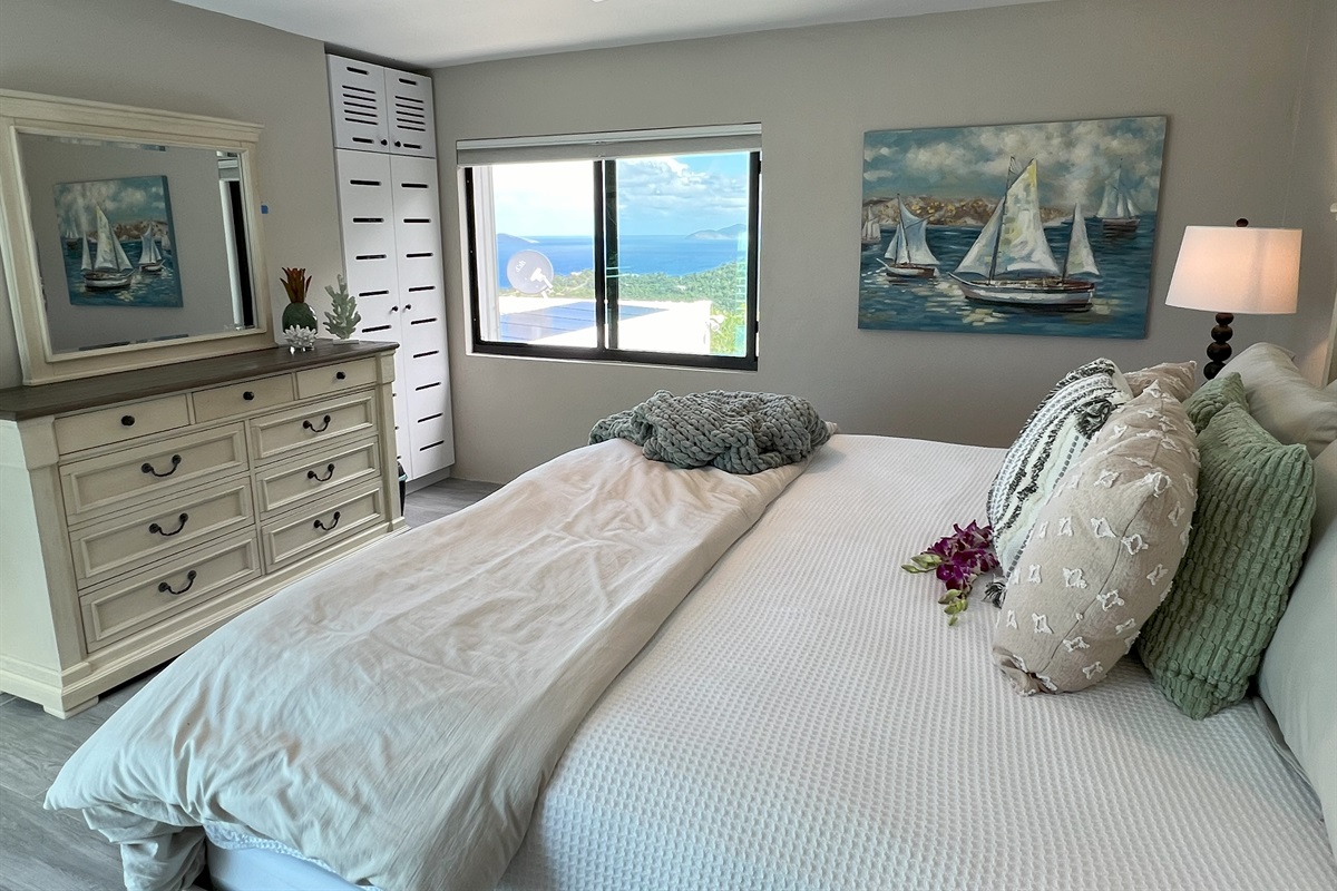 Walk up the stairs and go left to enter this bedroom.