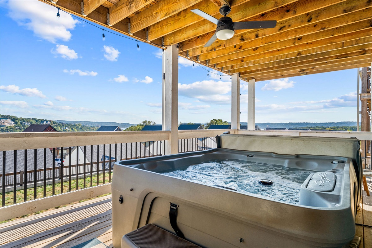 Soak in the hot tub after a busy day on the lake!