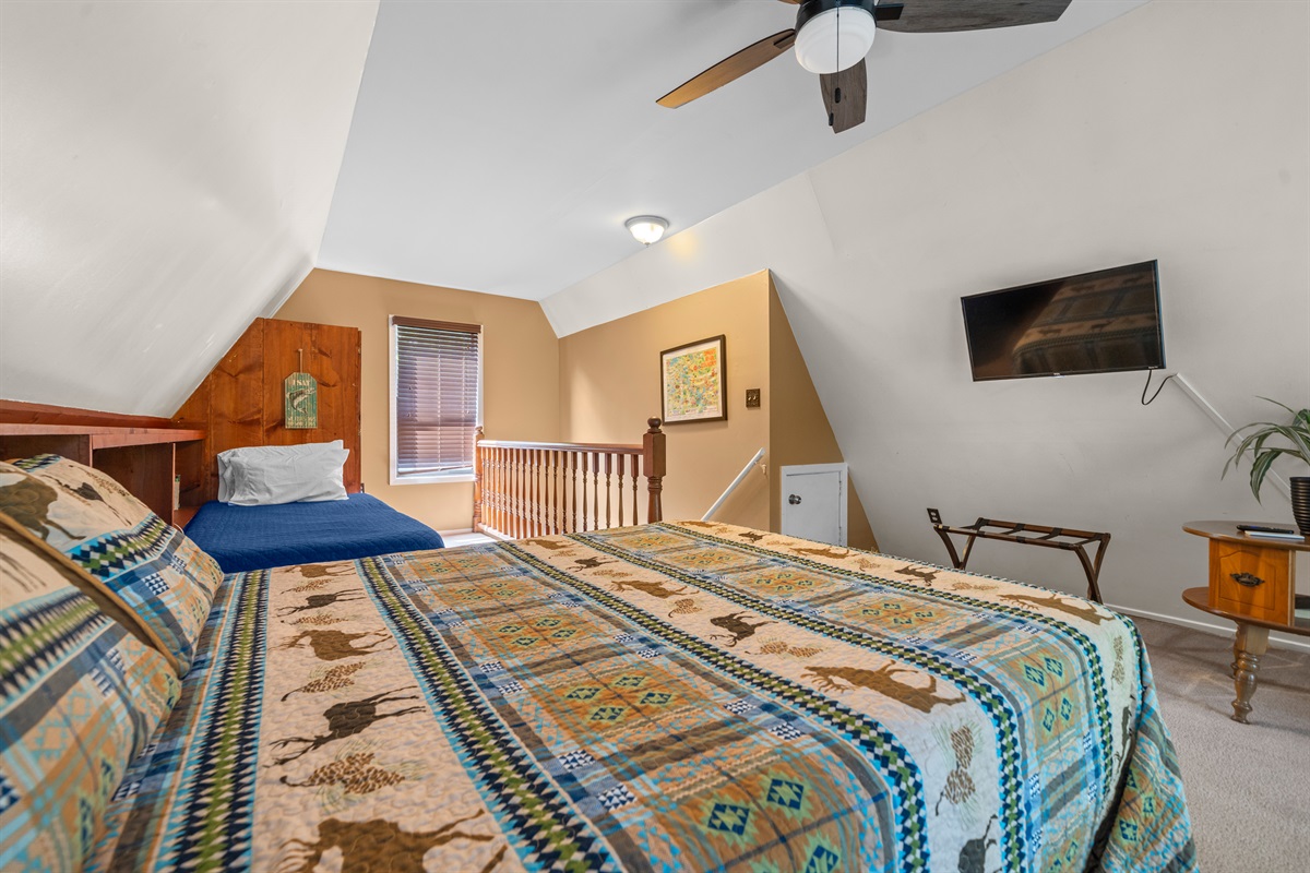 Bed area facing the stares