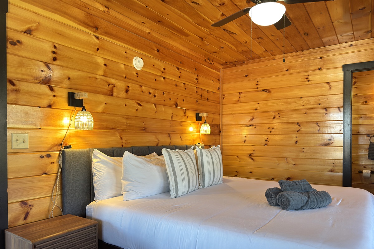 First floor king bedroom with ensuite bathroom