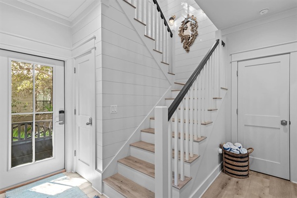 Front entry with stairs up to the 2nd floor - three bedrooms along with full baths.