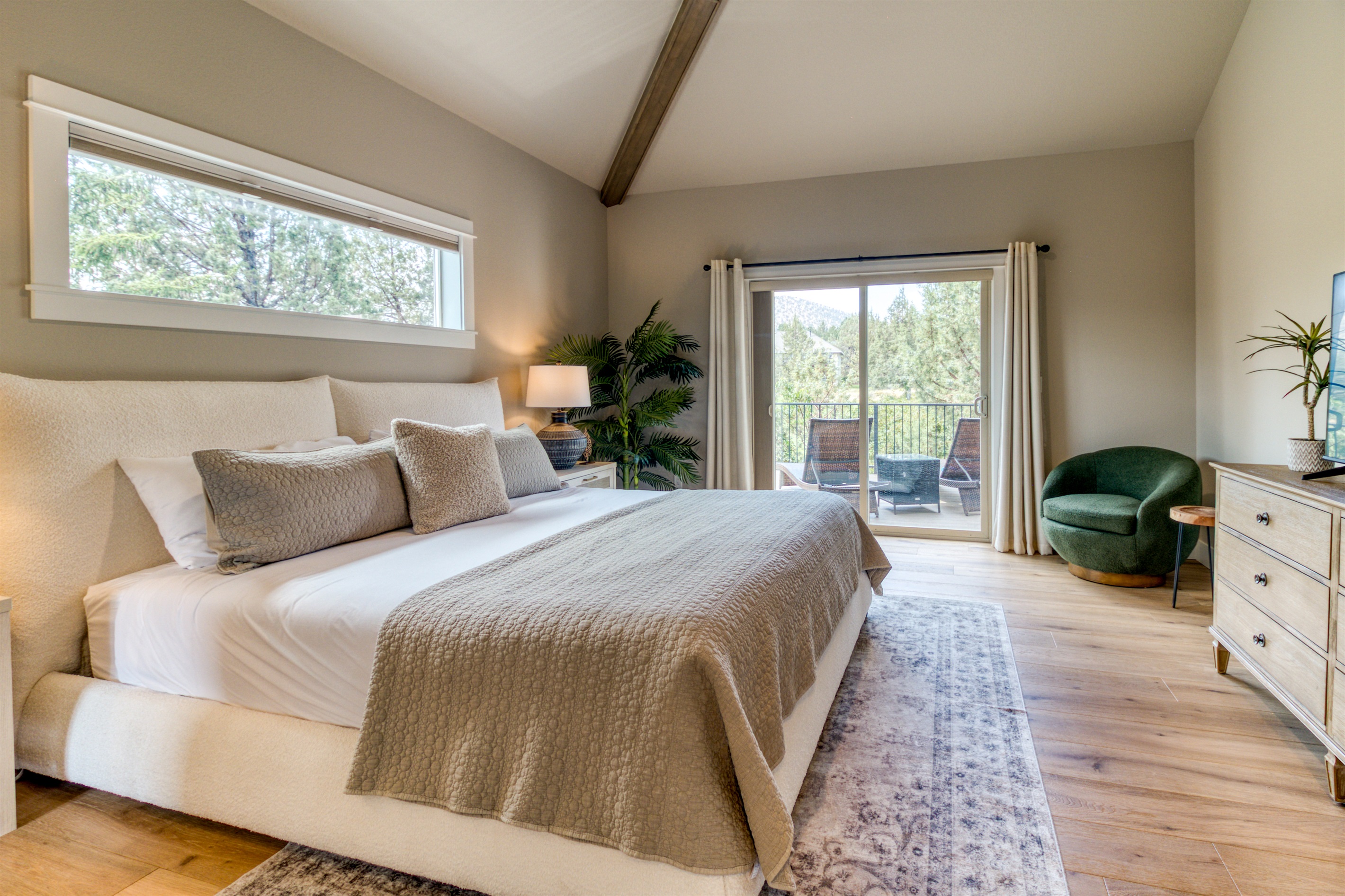 Curated with luxe bedding & linens, as well as a Smart TV for lounging.