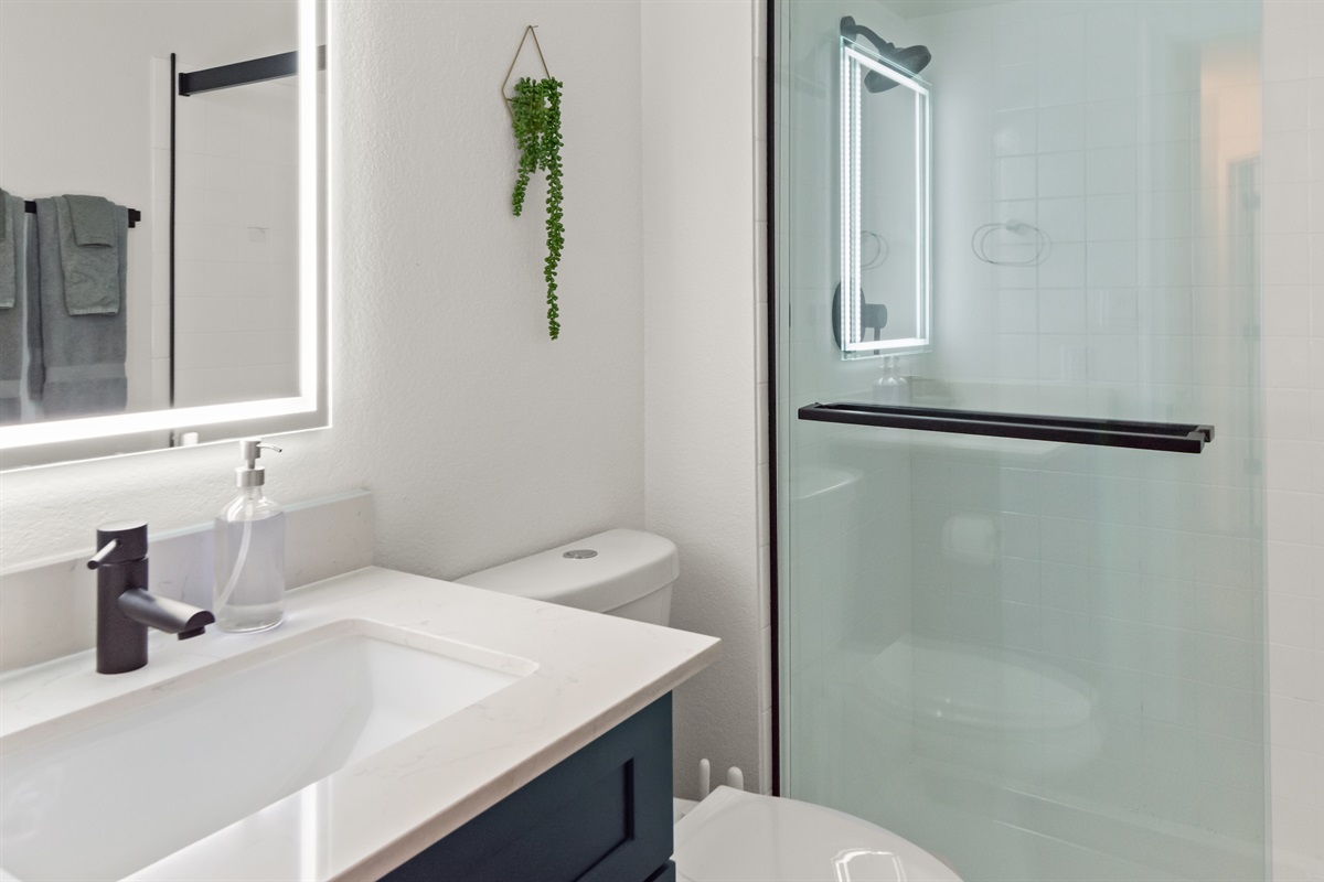 Bright airy bathroom with modern comfort and style