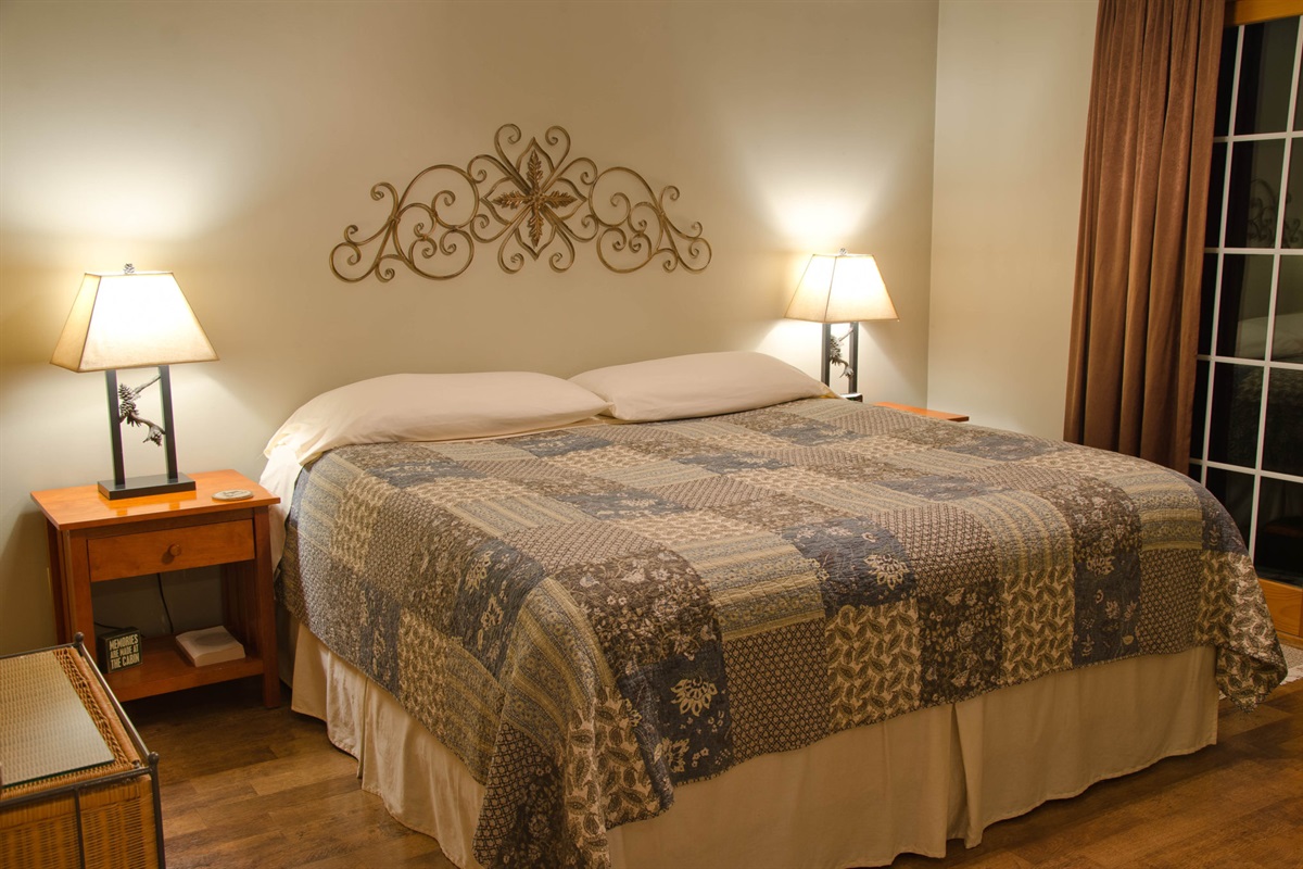 Private bedroom with king-sized bed