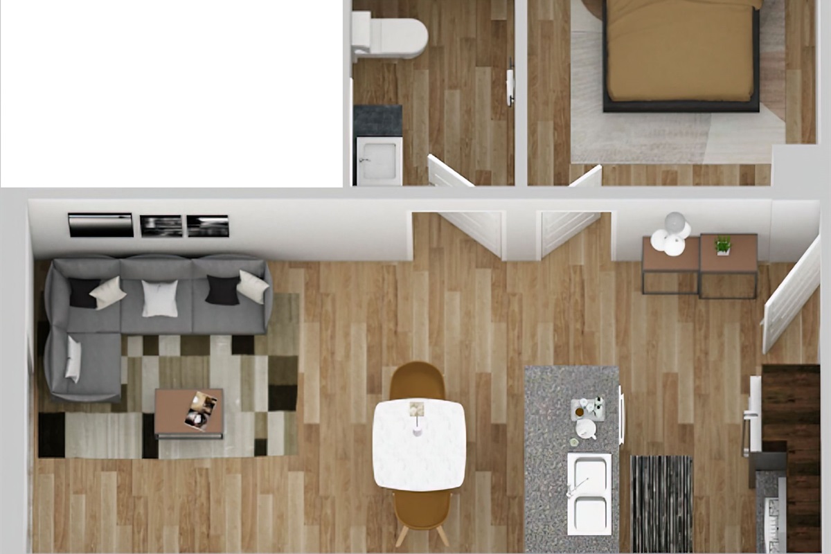 Actual image of newly remodeled floor plan.