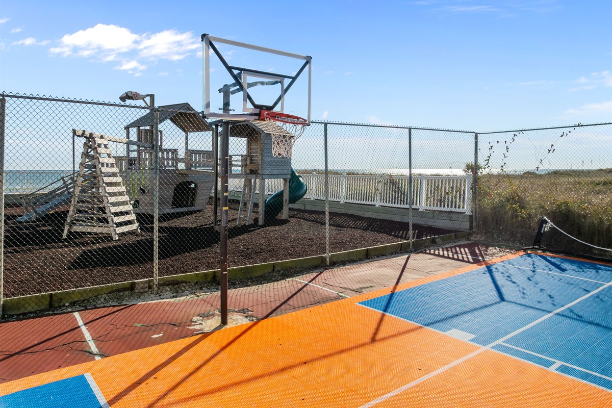 Enjoy this outdoor basketball court just steps from the beach&mdash;perfect for quick games and family fun