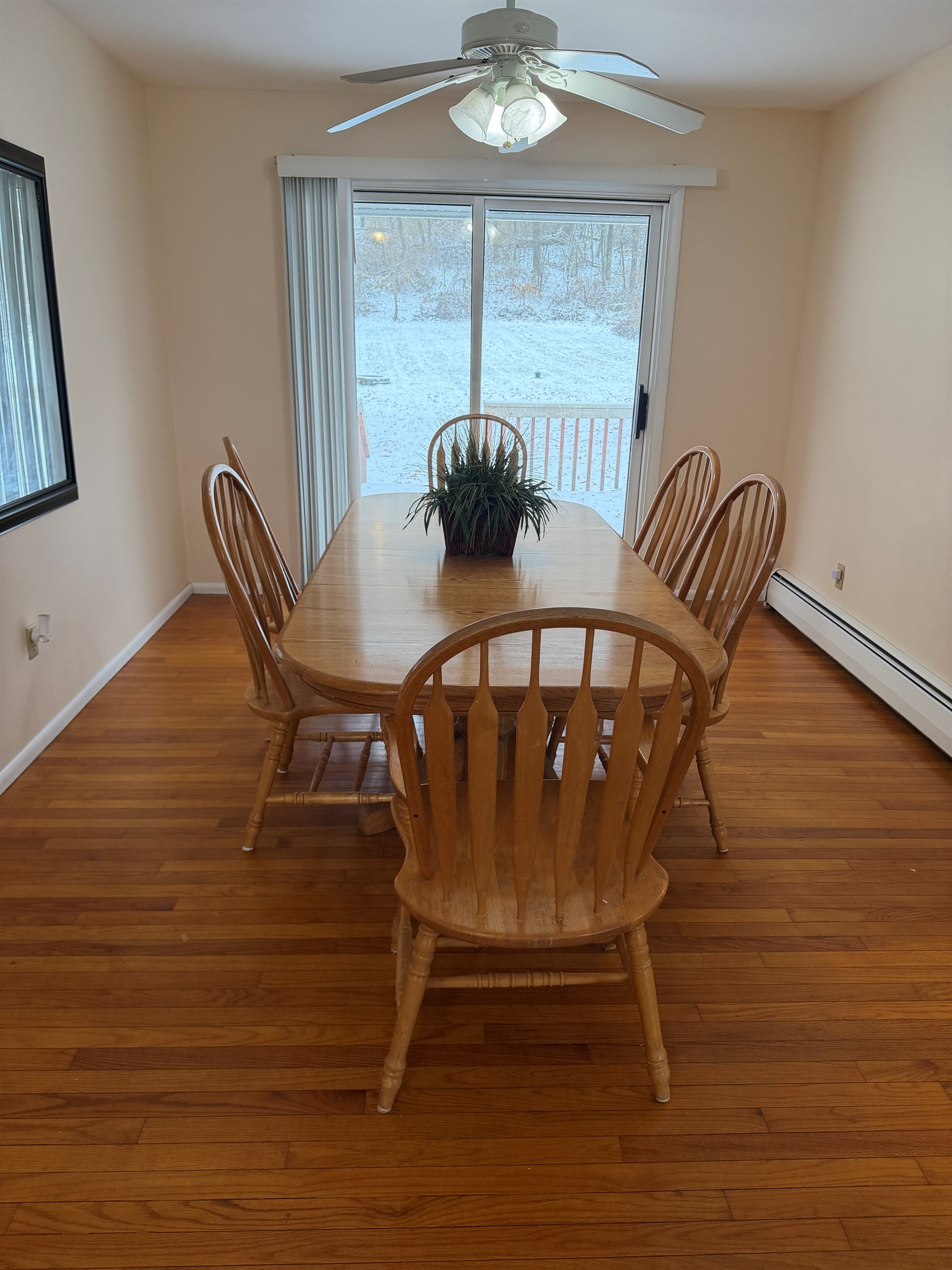 Dining area with sliding door to rear deck