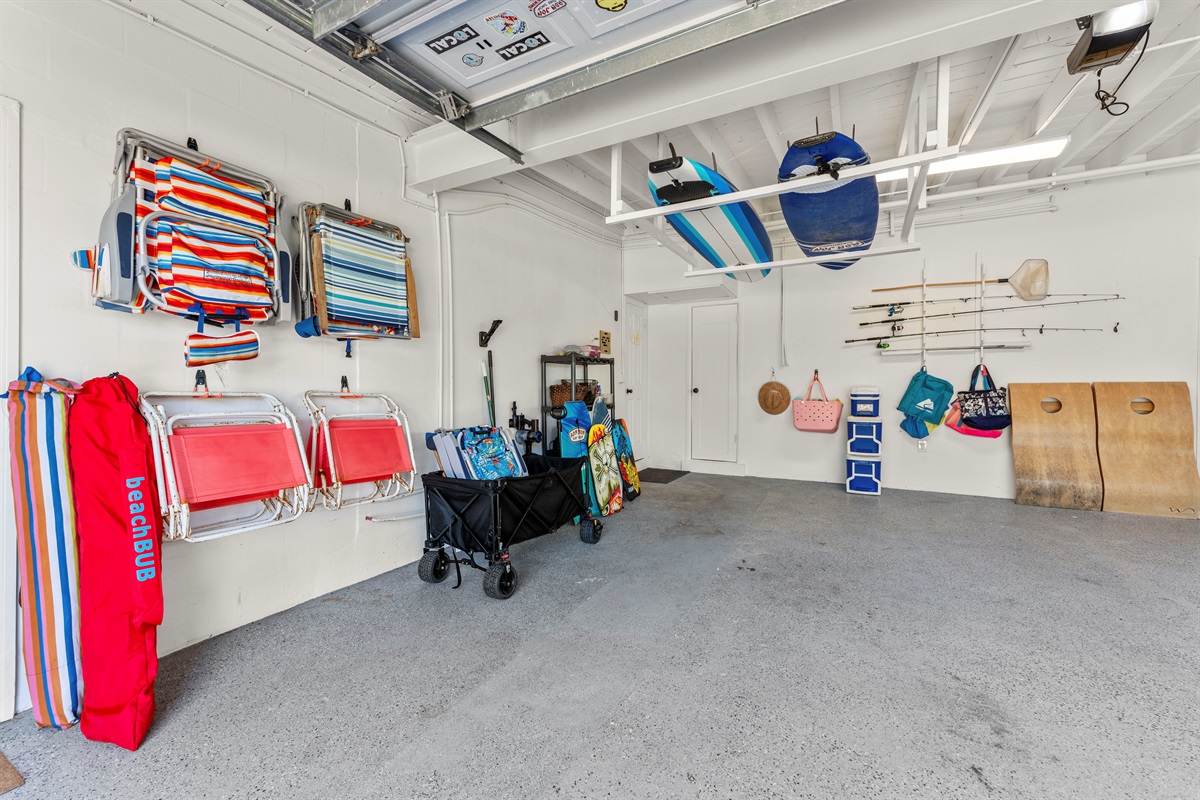 Beach gear and surf boards