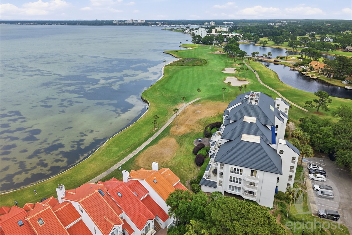 Aerial view of community grounds