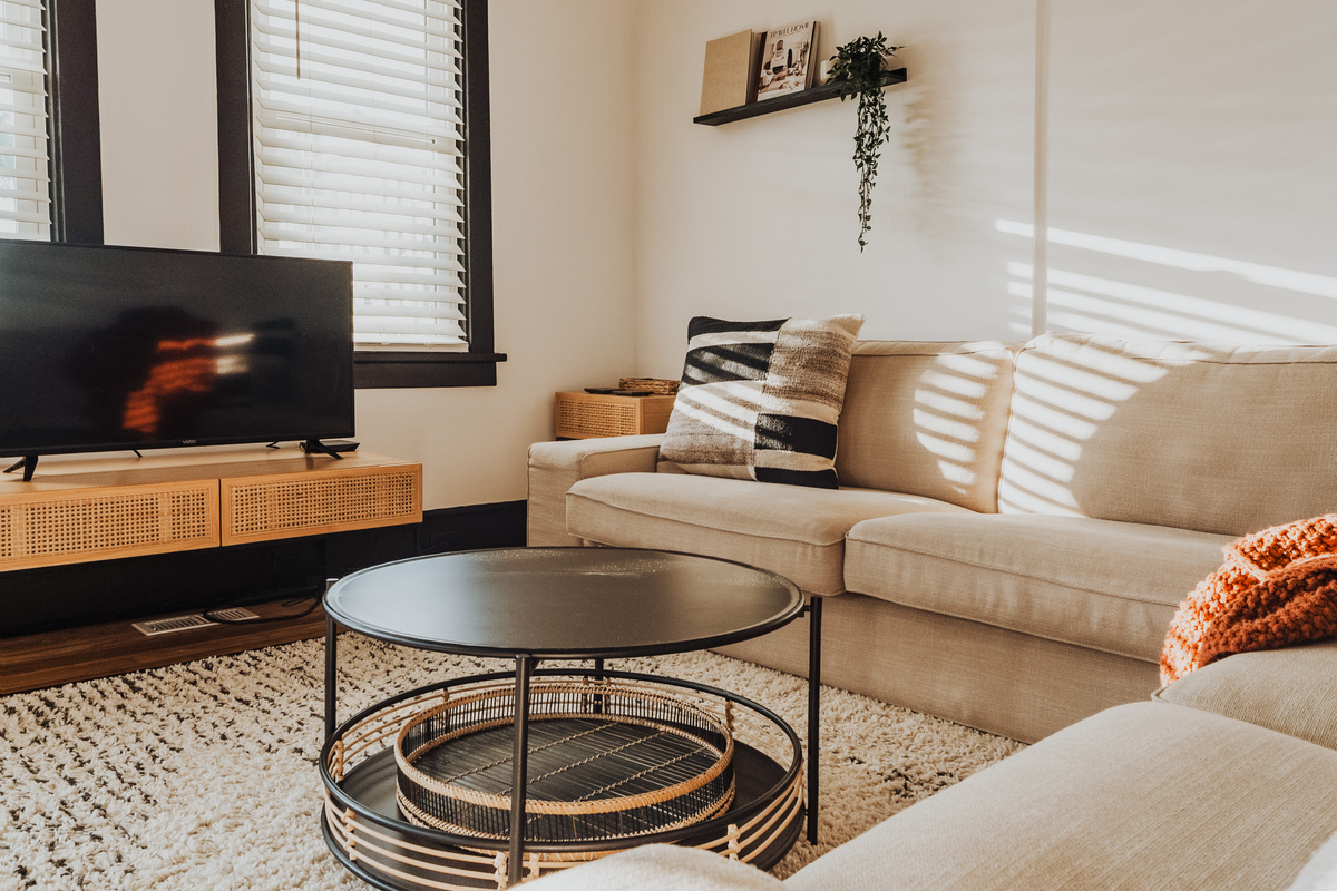 Close-Up View of Living Room