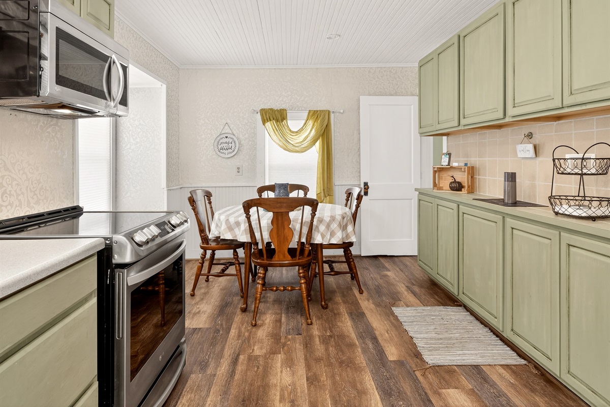 Spacious kitchen with additional seating